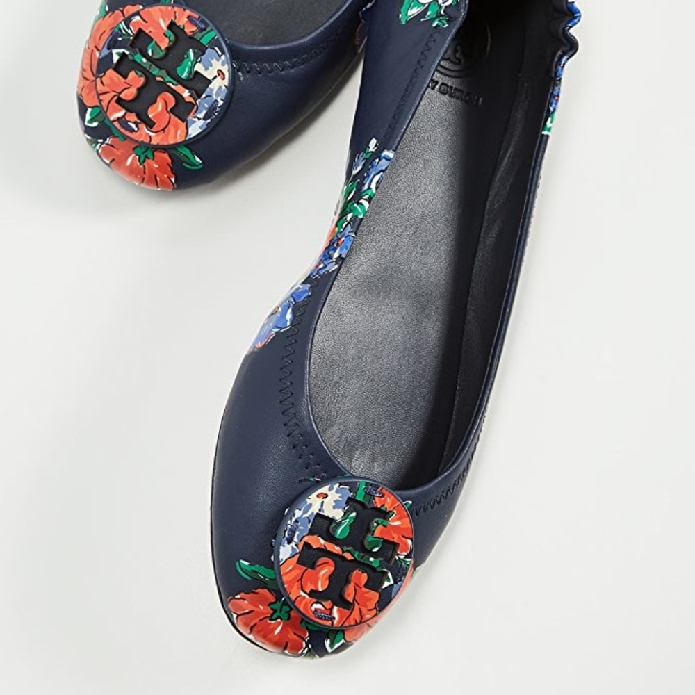 Tory Burch Minnie Floral Printed Travel Flats